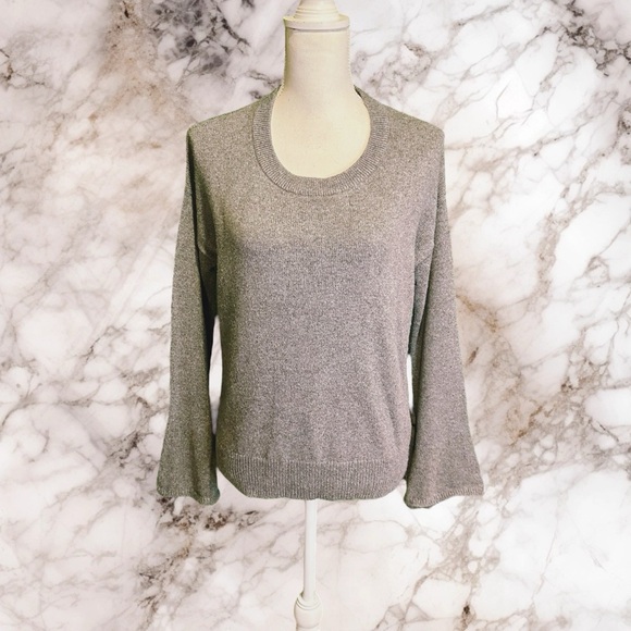 Madewell ‘Tie-Cuff Pullover Sweater’ in “Heather Medium Grey” Size XS - Picture 5 of 16